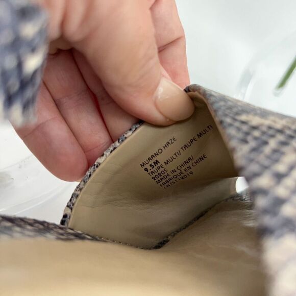 Earth Murano Haze Sandals Women' 9.5 Taupe Multi Snake Ankle Strap Block Heel - Picture 13 of 16